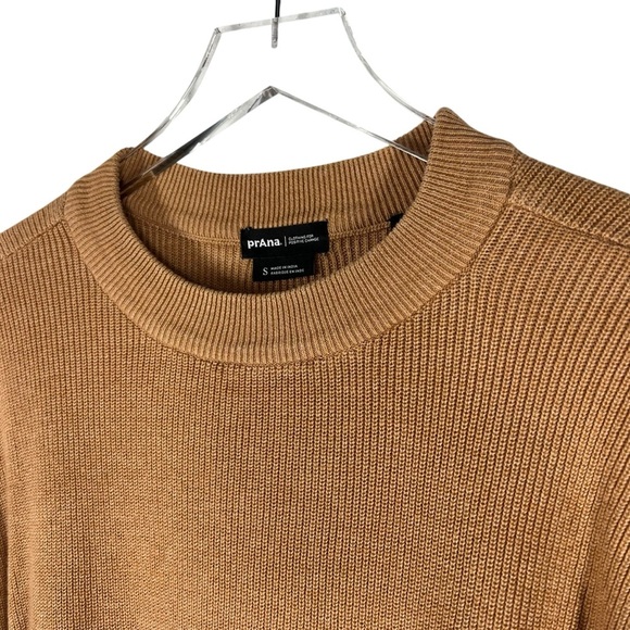 PRANA Desert Rose Earth Tones Brown Color Block Crewneck Sweater Size Small - Picture 3 of 7